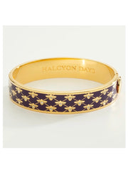 GOLD BEE SPARKLE HINGED BANGLE (13MM)