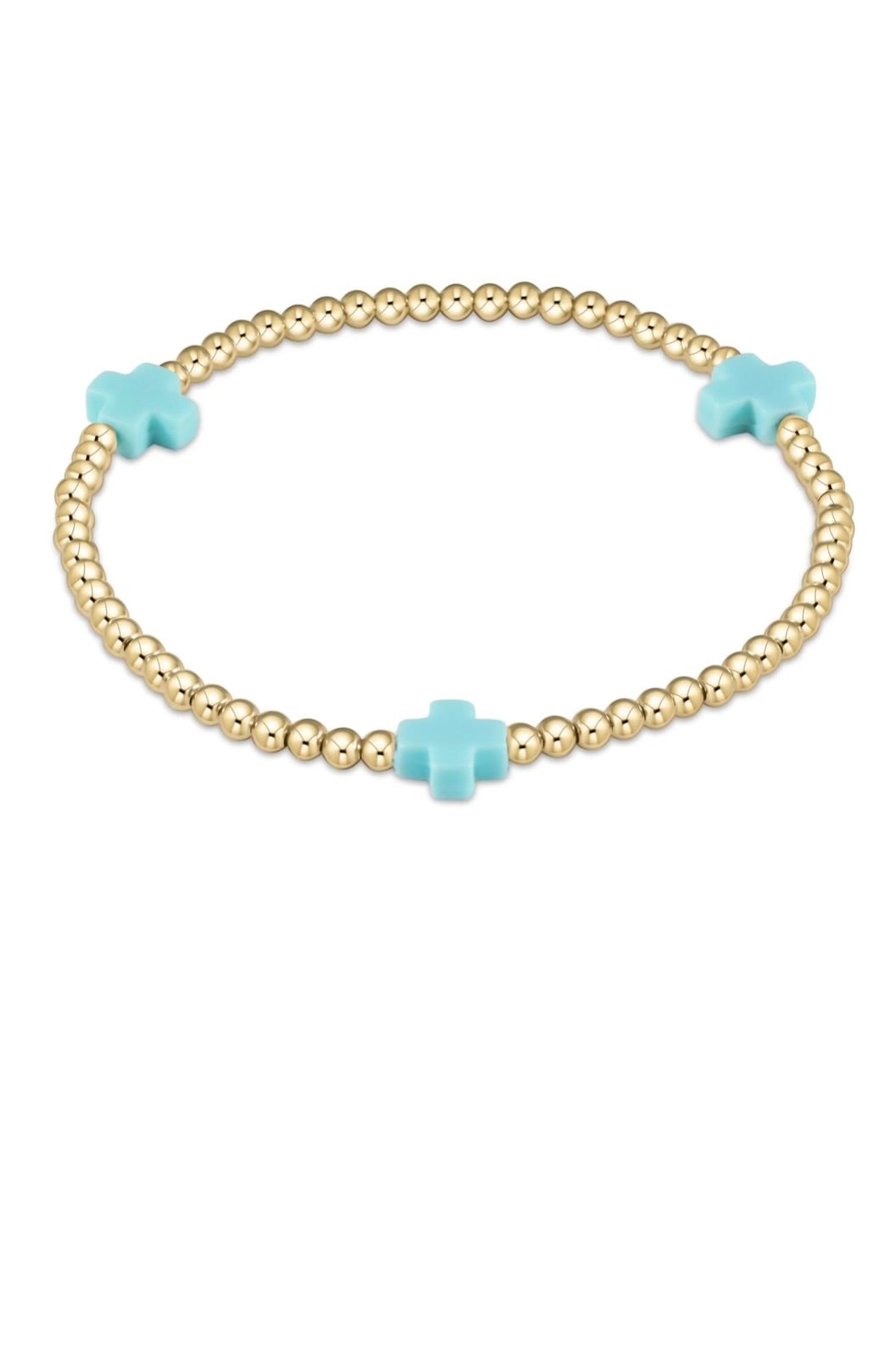 SIG CROSS PATTERN 3MM BEAD BRACELET - sassanova