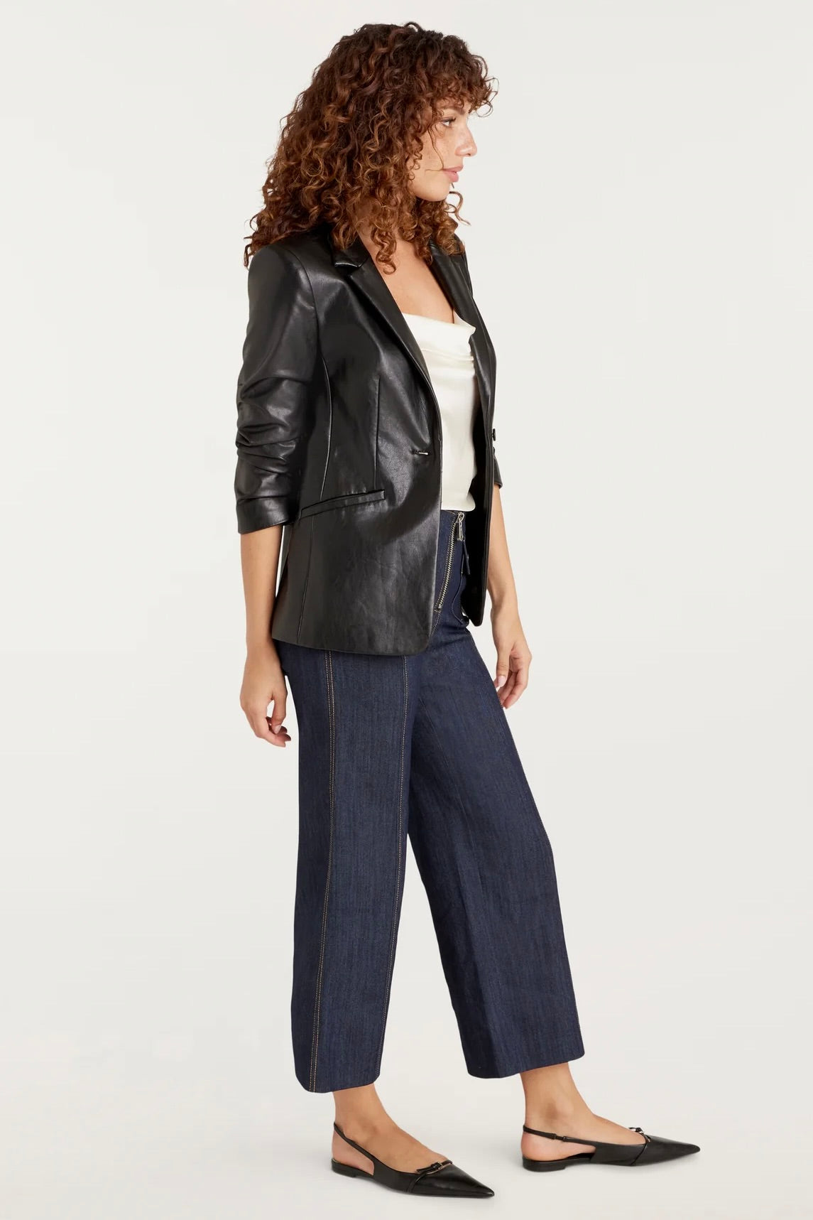 VEGAN LEATHER KYLIE JACKET - Sassanova