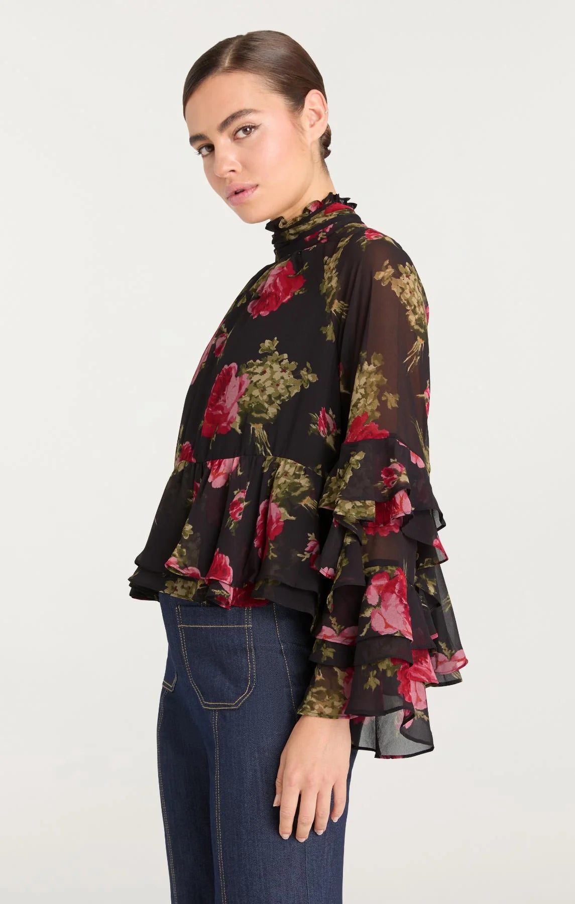 BAROQUE ROSES SKYLAH TOP - Blouses - Sassanova