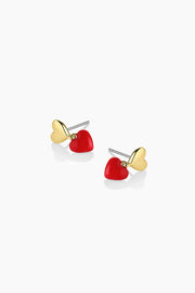 AMOUR EARRINGS- GLD/RED