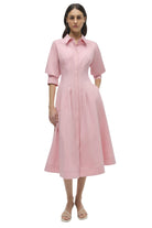 JAZZ PINTUCK SOLID MIDI DRESS-Sassanova1