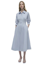 JAZZ PINTUCK SOLID MIDI DRESS-Sassanova2