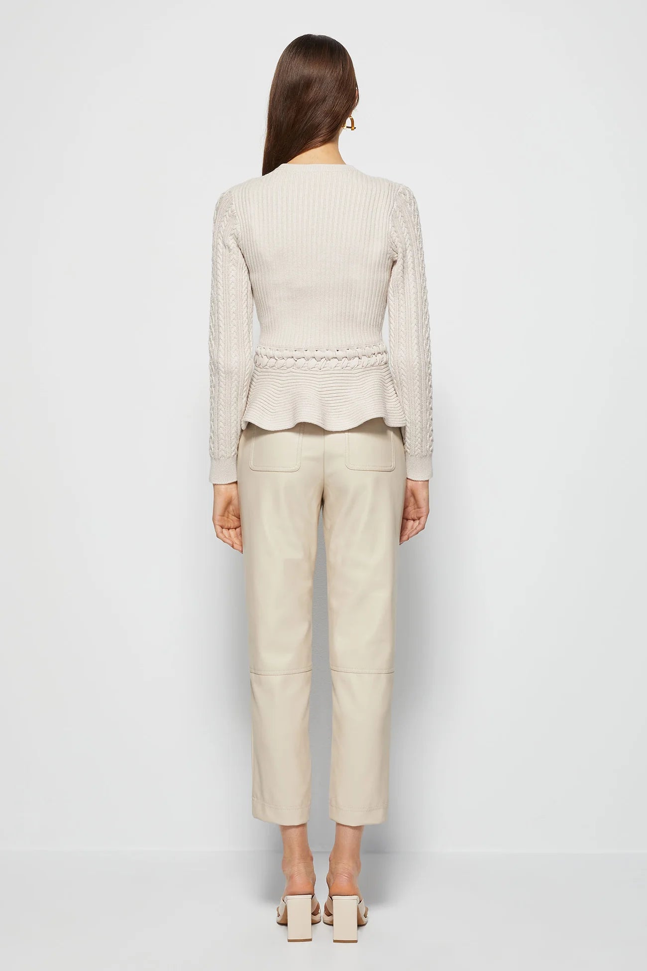 ANDI PEPLUM JACKET in stone-sassanova