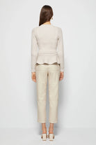 ANDI PEPLUM JACKET in stone-sassanova