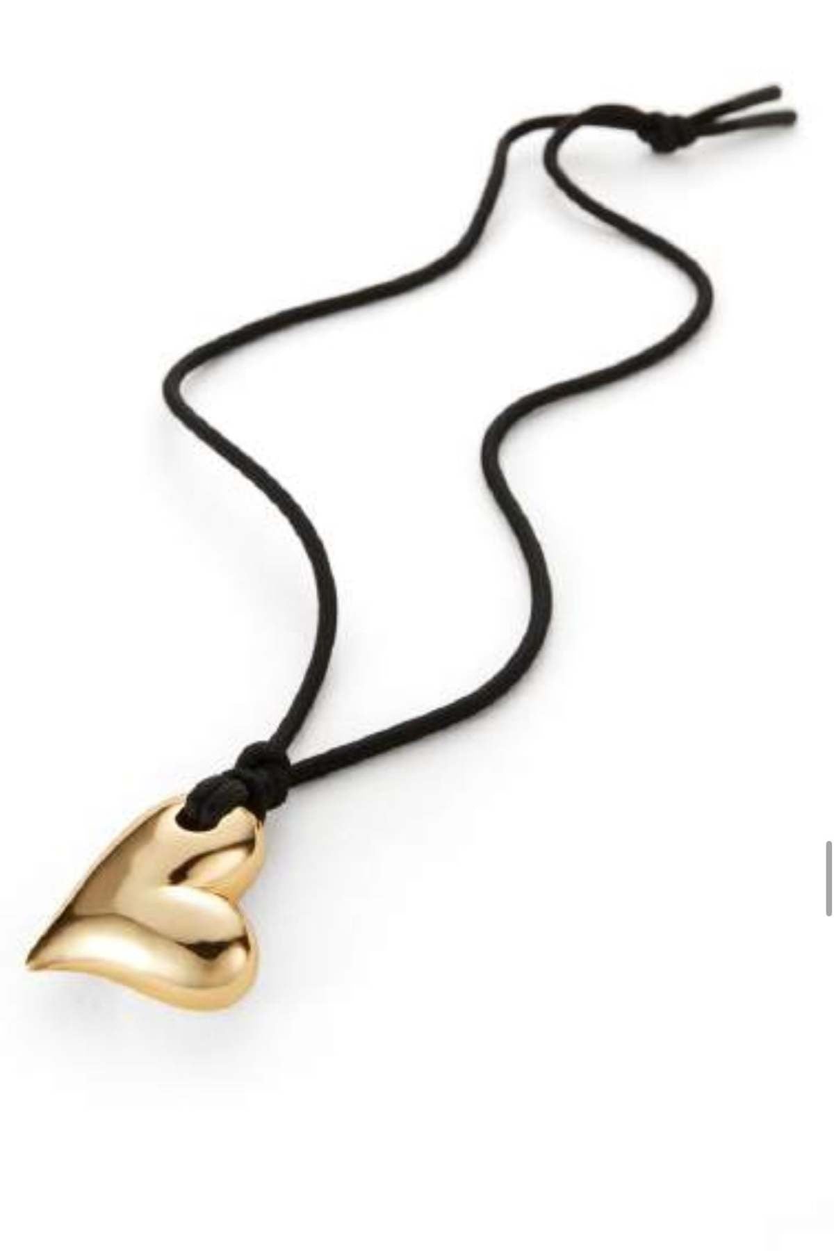 ART HEART ON A STRING NECKLACE- GOLD - Necklaces - Sassanova