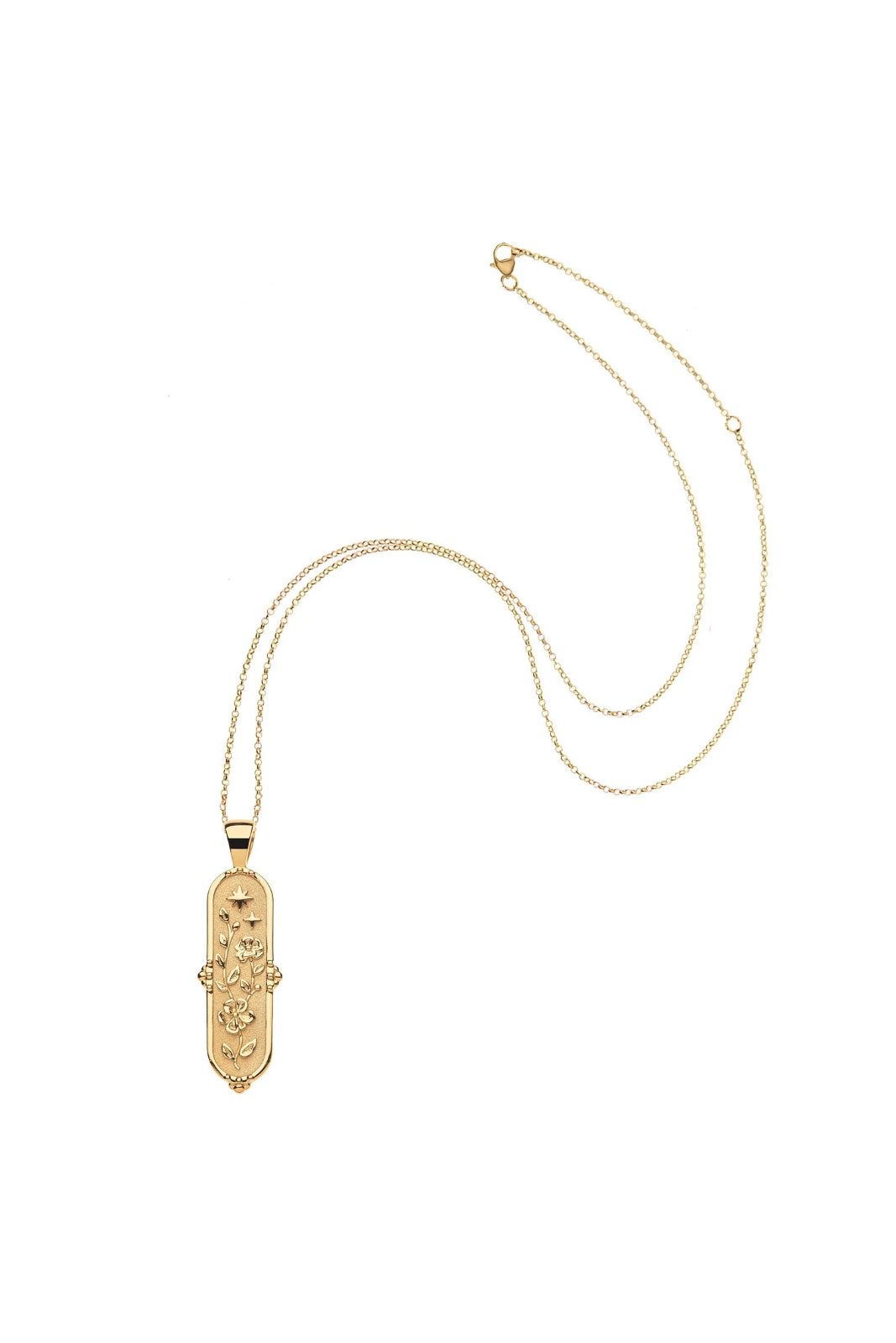 JOY CAMELLIA DOGTAG NECKLACE- ADJUSTABLE DELICATE CHAIN - Necklaces - Sassanova