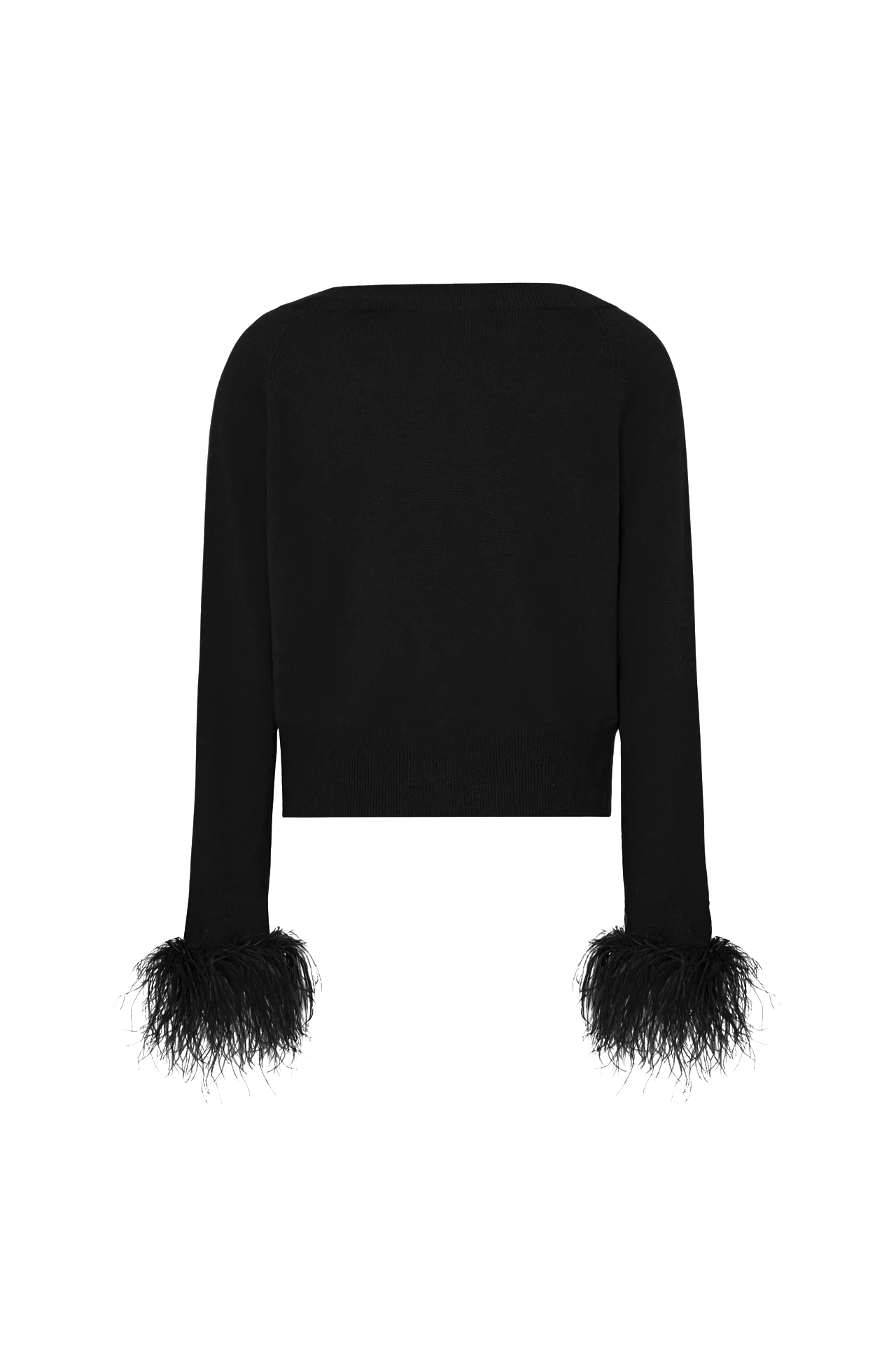 FEATHER CUFF VNECK SWEATER - Sweaters - Sassanova
