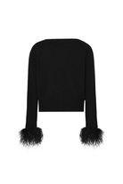 FEATHER CUFF VNECK SWEATER - Sweaters - Sassanova