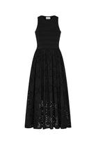 GEO EYELET KNIT COMBO MIDI DRESS
sassanova