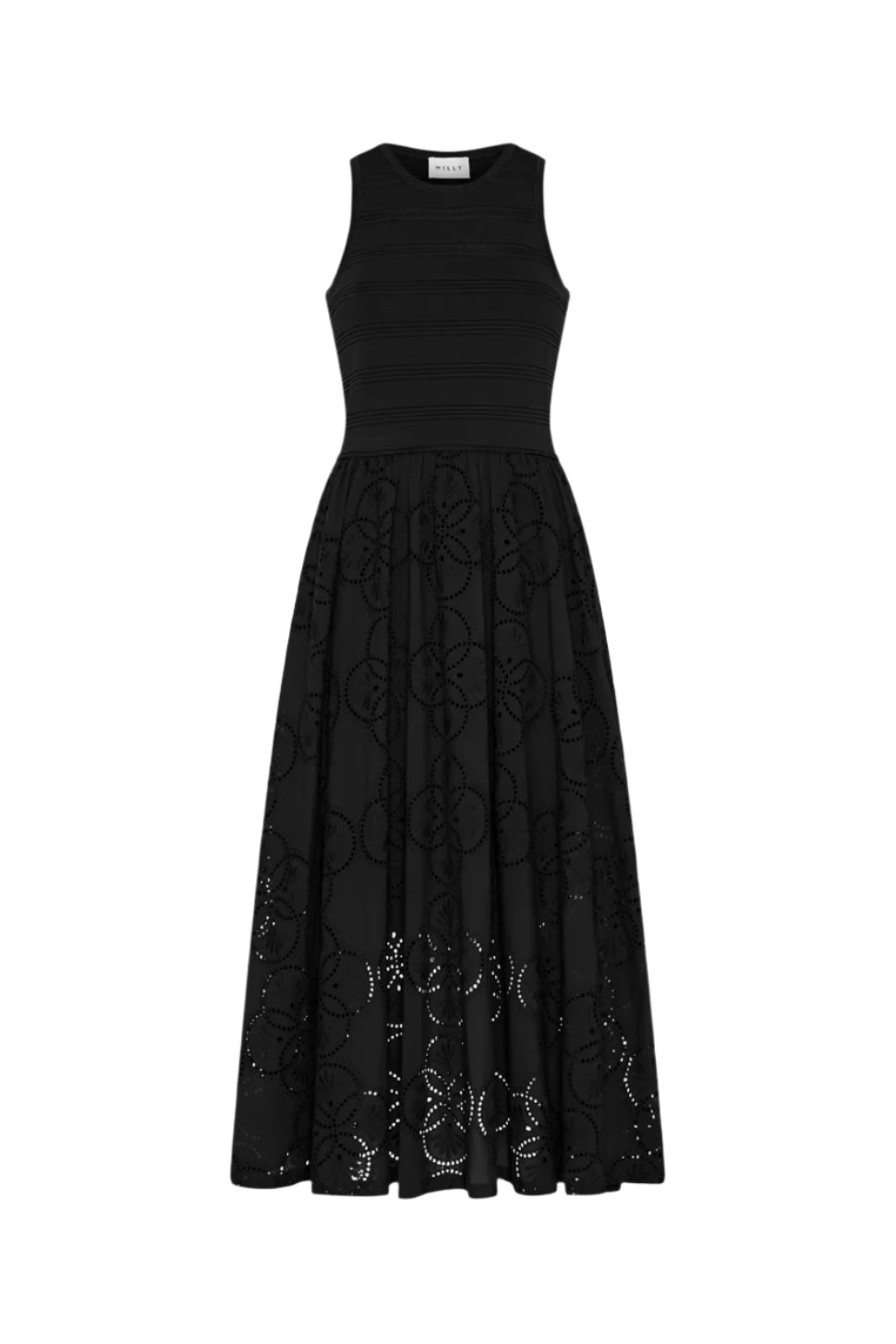 GEO EYELET KNIT COMBO MIDI DRESS
sassanova