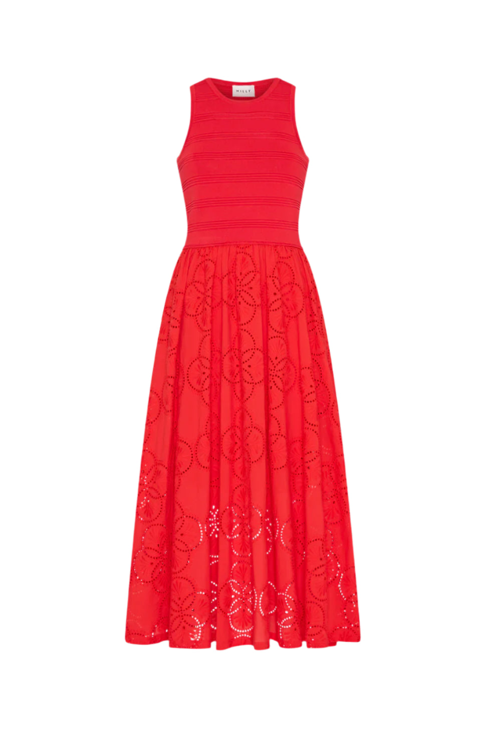 GEO EYELET KNIT COMBO MIDI DRESS
sassanova