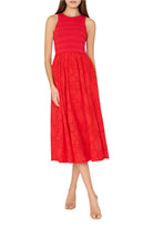 GEO EYELET KNIT COMBO MIDI DRESS
sassanova