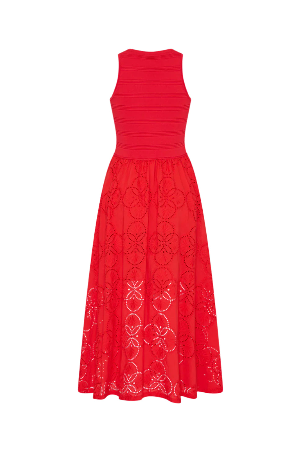 GEO EYELET KNIT COMBO MIDI DRESS
sassanova