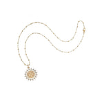 LOVE PETITE EMBELLISHED COIN NECKLACE- SATELLITE CHAIN Sassanova