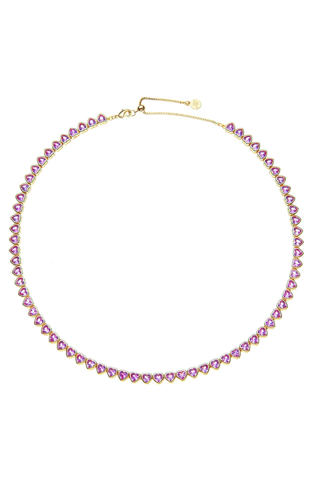 MADE FROM LOVE PINK TENNIS NECKLACE - Necklaces - Sassanova