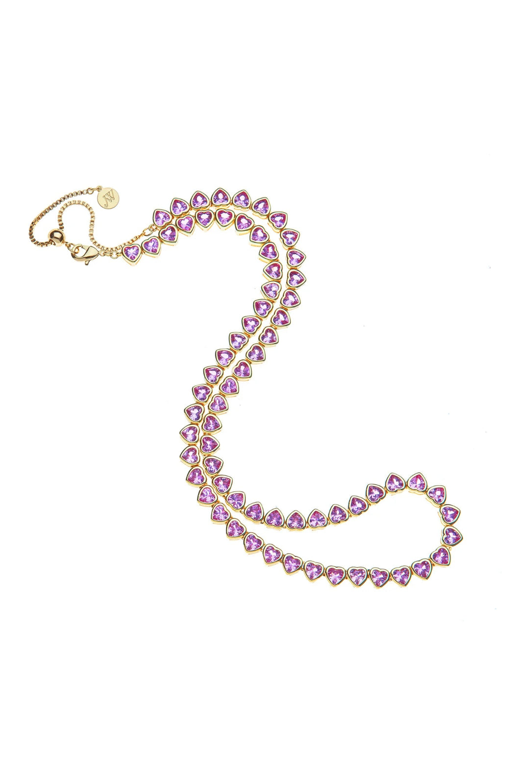 MADE FROM LOVE PINK TENNIS NECKLACE - Necklaces - Sassanova