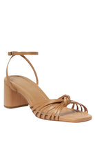 OLIVIA LEATHER KNOT MID HEEL SANDAL-Sassanova1