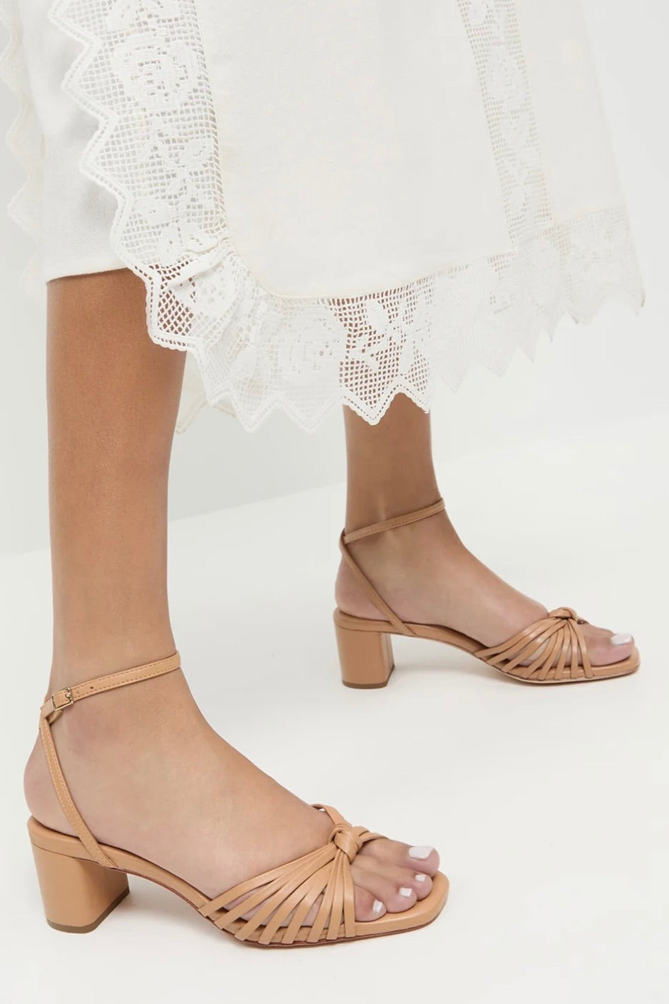 OLIVIA LEATHER KNOT MID HEEL SANDAL-Sassanova2