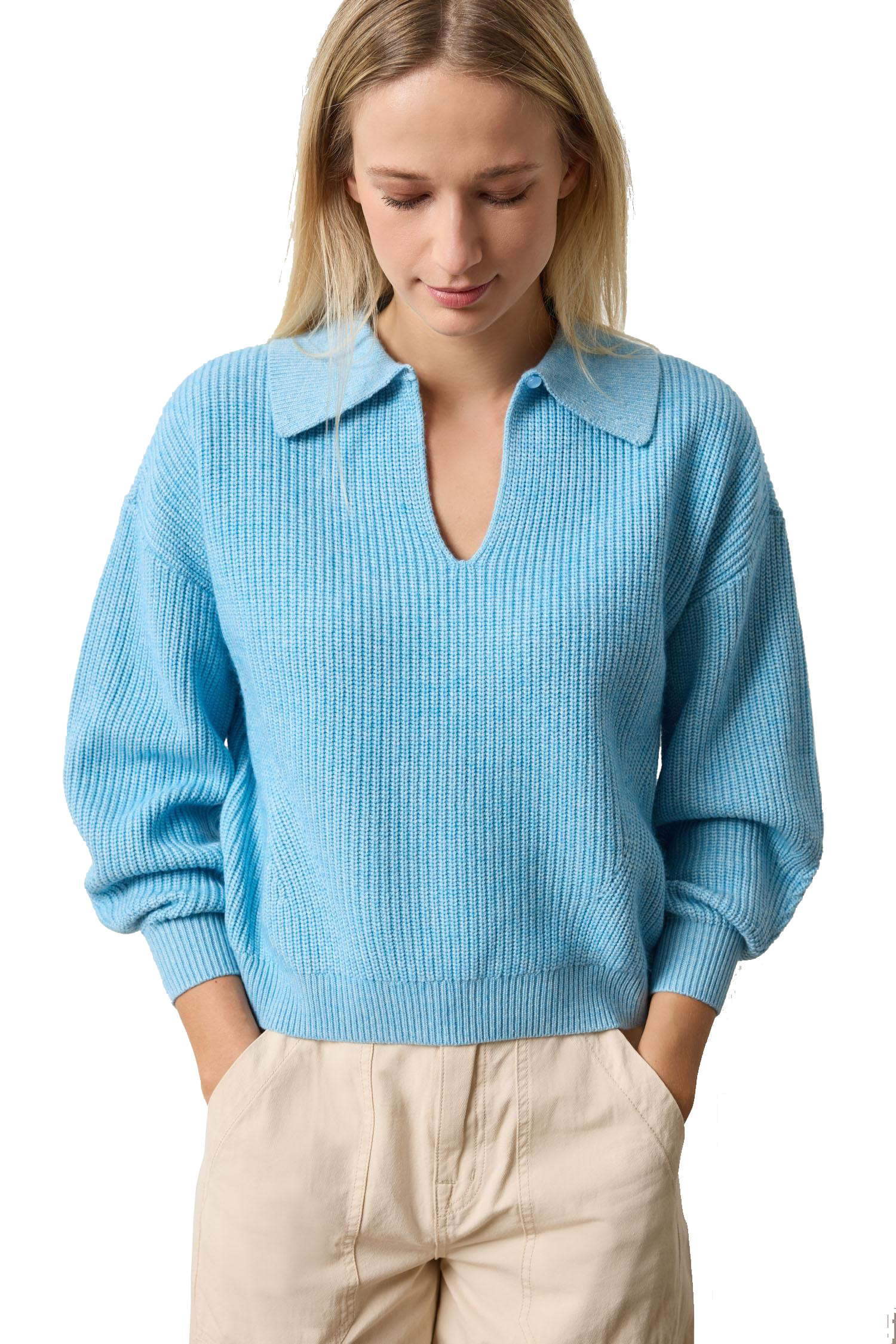 KEYHOLE RIB SWEATER (PA3070)- Sweaters - Sassanova