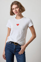 PRINTED HEART BACK SEAM TEE - T-shirts - Sassanova