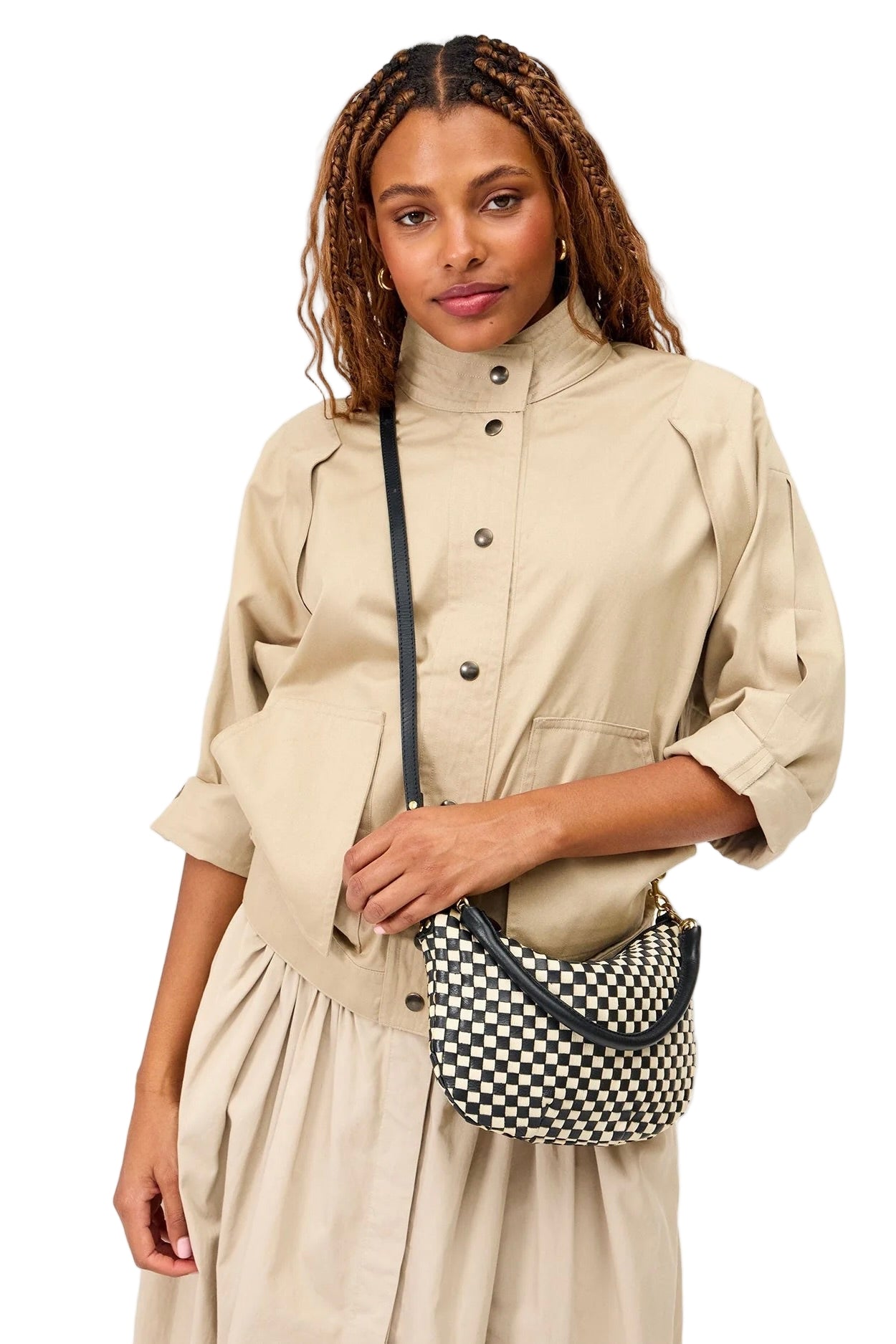 PETITE MOYEN MESSENGER CHECKER BLACK/CREAM OS
sassanova