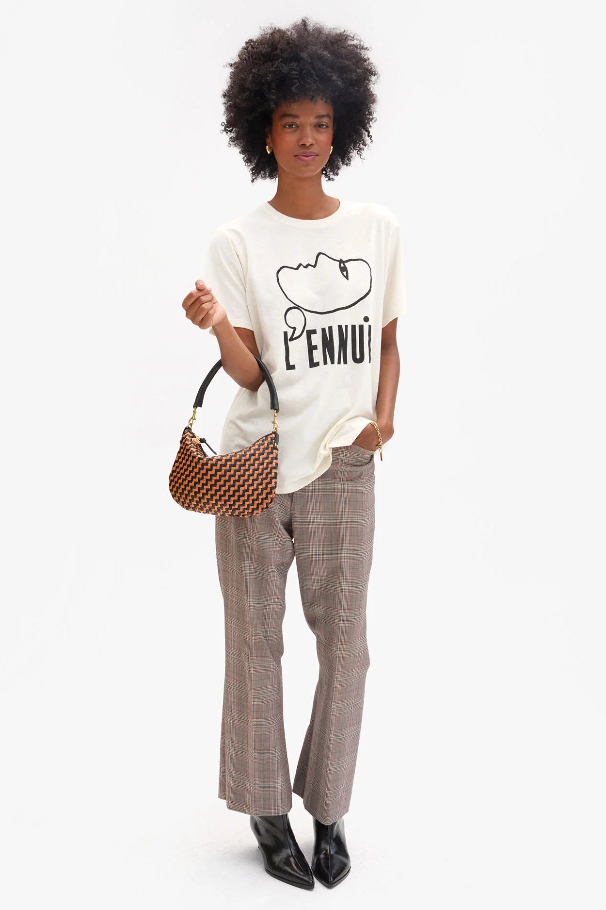 PETITE MOYEN MESSENGER WOVEN ZIG ZAG - Handbags - Sassanova