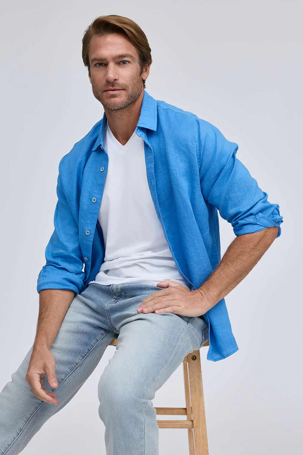 FAVORITE LONG SLEEVE LINEN SHIRT - Long Sleeved Shirts - Novaman