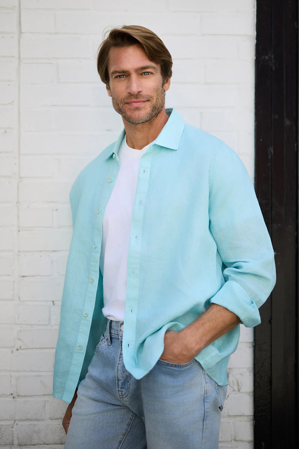 FAVORITE LONG SLEEVE LINEN SHIRT - Long Sleeved Shirts - Novaman