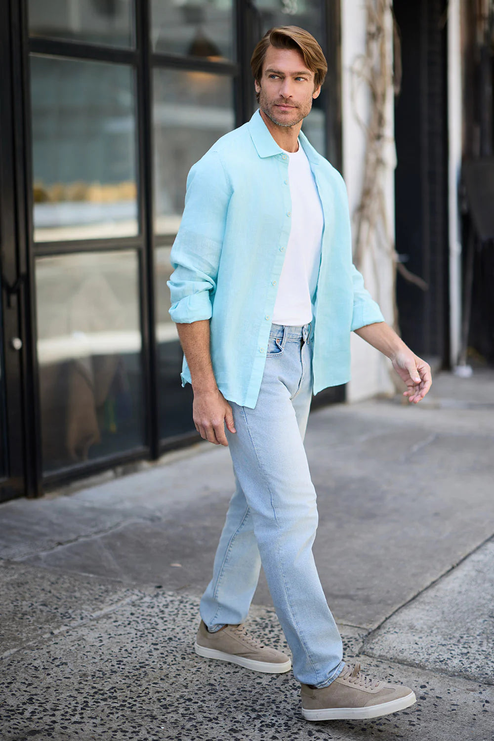 FAVORITE LONG SLEEVE LINEN SHIRT - Long Sleeved Shirts - Novaman