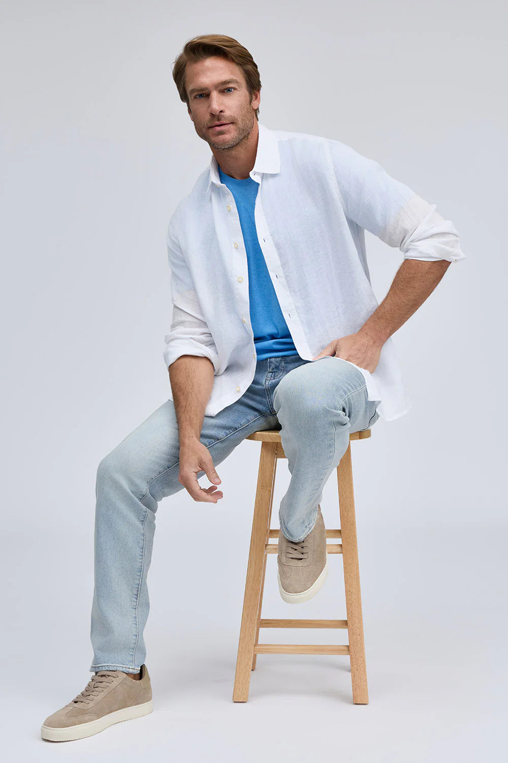 FAVORITE LONG SLEEVE LINEN SHIRT - Long Sleeved Shirts - Novaman