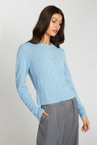 PUFF SLV POPCORN STITCH CARDIGAN - Sweaters - Sassanova