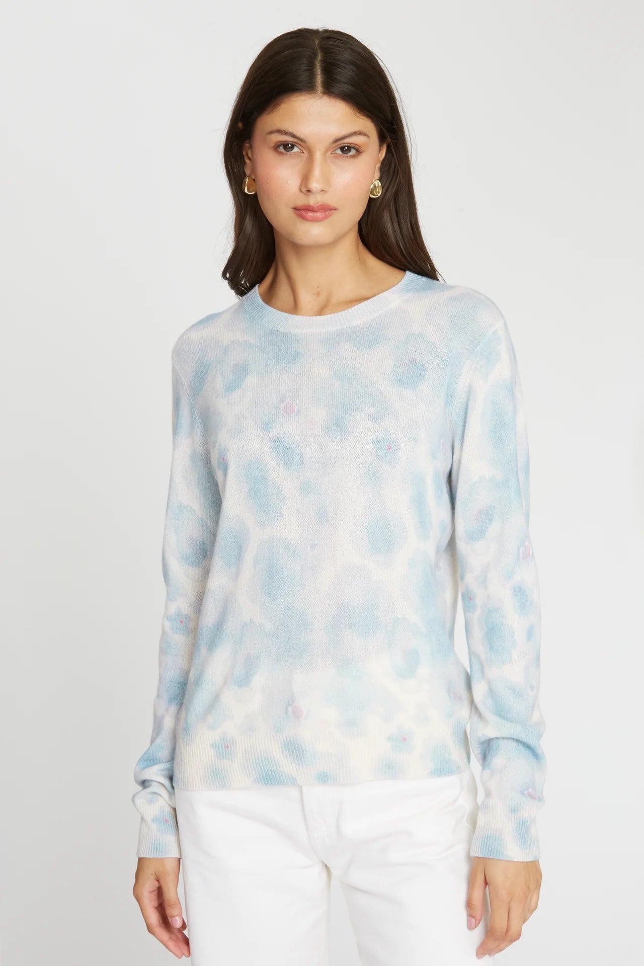 WATERCOLOR FLORAL PRINT CREW - Sweaters - Sassanova