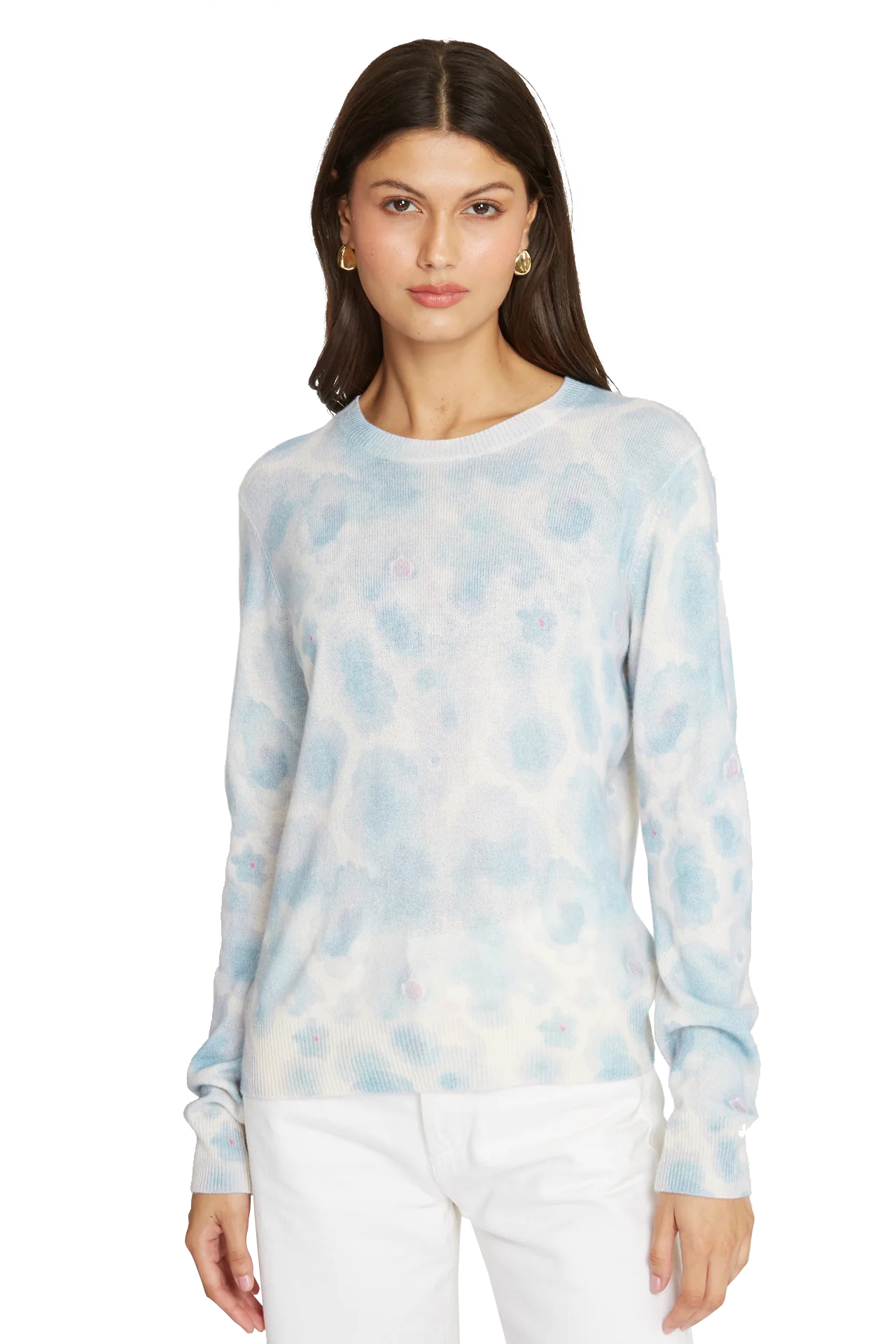 WATERCOLOR FLORAL PRINT CREW - Sweaters - Sassanova