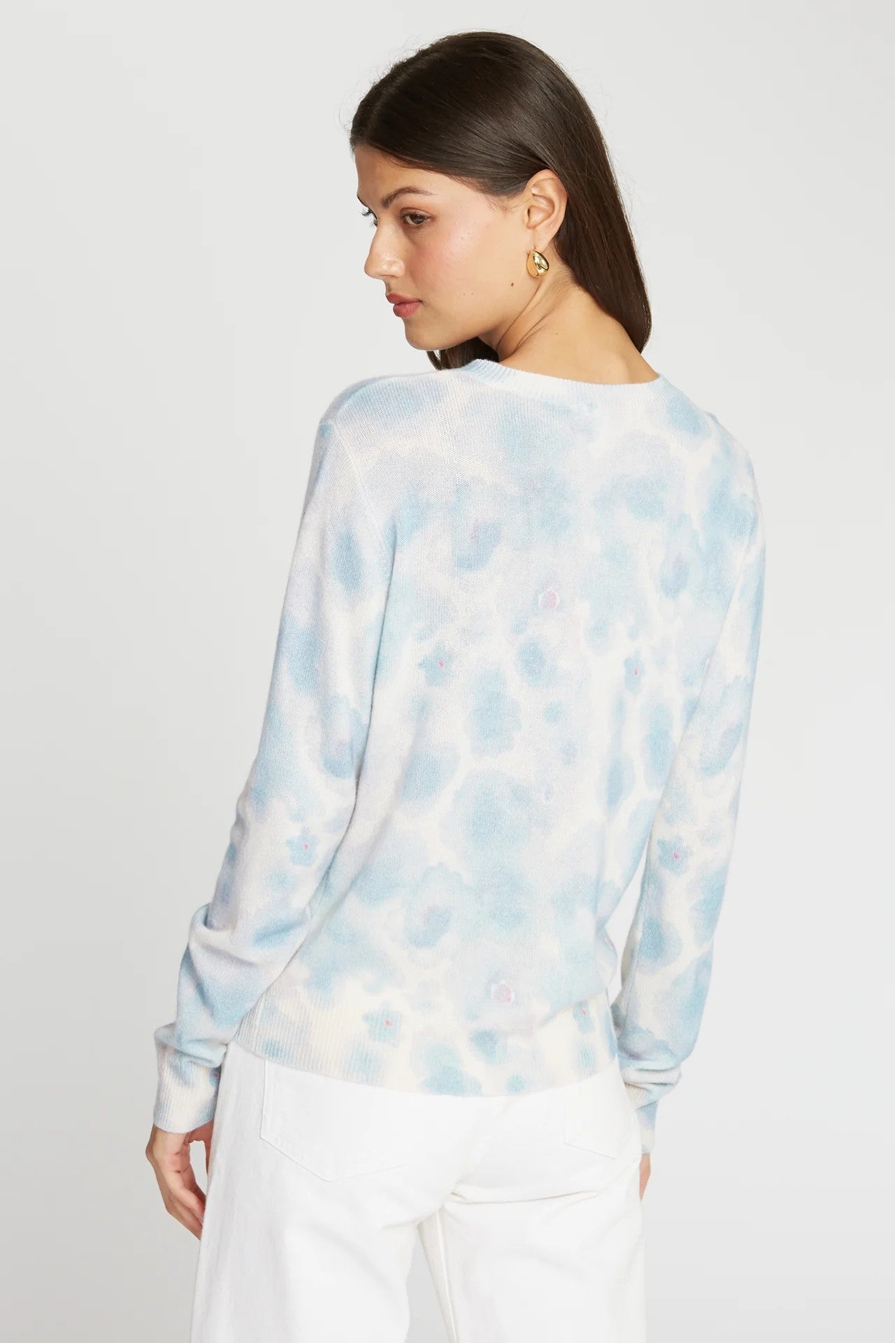 WATERCOLOR FLORAL PRINT CREW - Sweaters - Sassanova