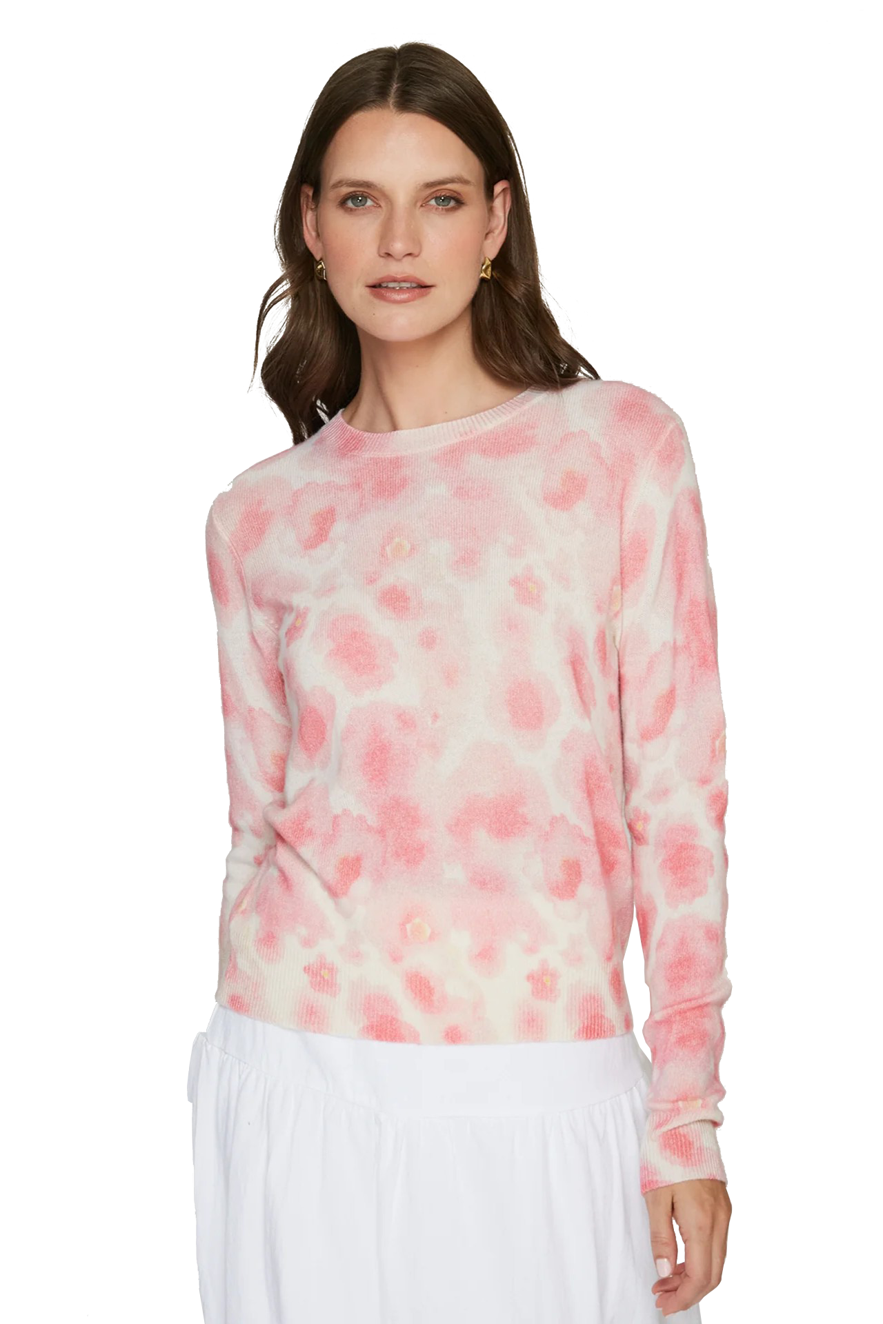 WATERCOLOR FLORAL PRINT CREW - Sweaters - Sassanova