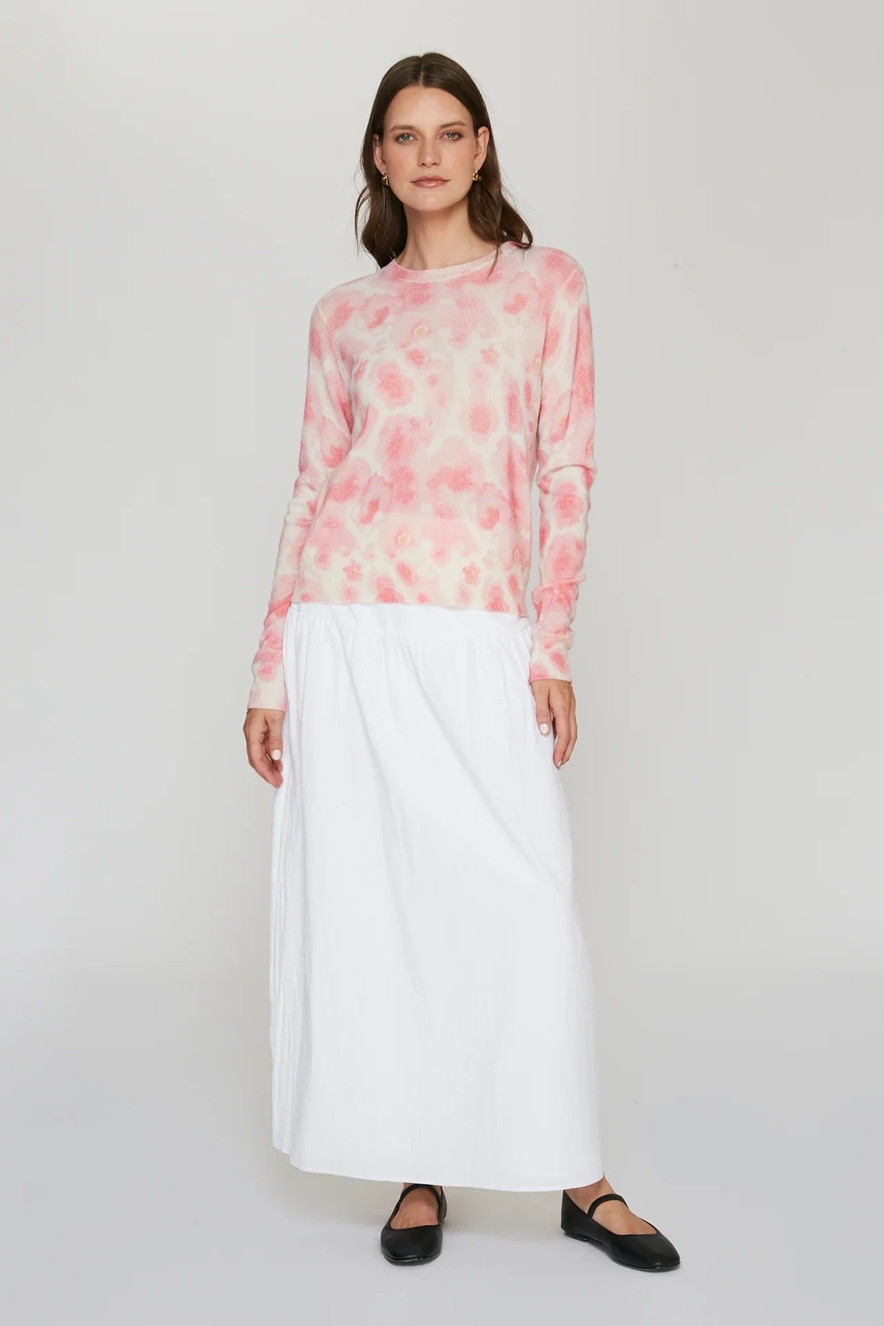 WATERCOLOR FLORAL PRINT CREW - Sweaters - Sassanova