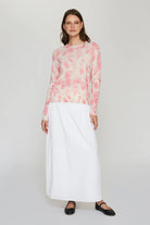 WATERCOLOR FLORAL PRINT CREW - Sweaters - Sassanova