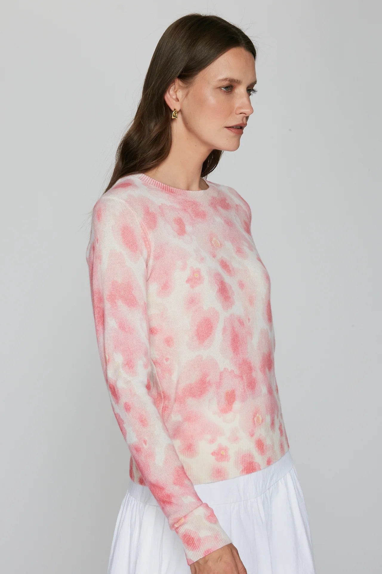 WATERCOLOR FLORAL PRINT CREW - Sweaters - Sassanova