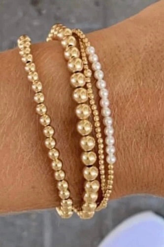 GOLD BLISS 2MM BEAD BRACELET - sassanova