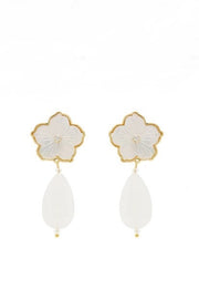 PALOMA DROP EARRINGS- WHT/GLD