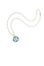 PROTECT STARRY EYE NECKLACE- DRAWN LINK CHAIN