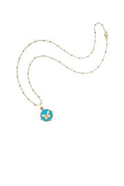 FREE TURQUOISE BUTTERFLY NECKLACE- SATELLITE CHAIN