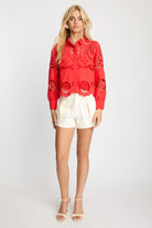 EMMIE EYELET TOP - Blouses - Sassanova