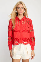 EMMIE EYELET TOP - Blouses - Sassanova