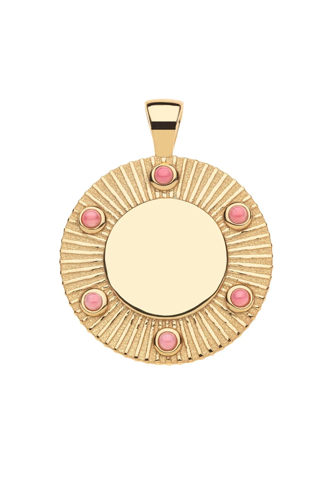 FOREVER AROUND SUN CORAL PENDANT- DRAWN LINK CHAIN - Necklaces - Sassanova