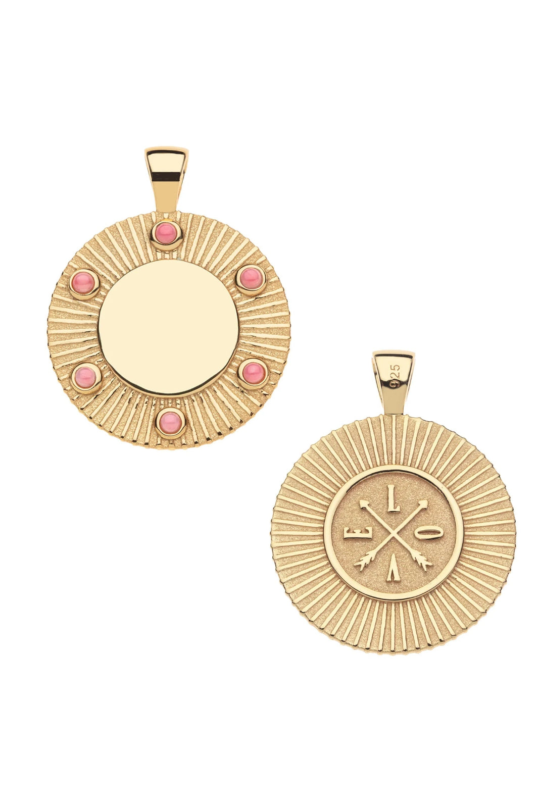 FOREVER AROUND SUN CORAL PENDANT- DRAWN LINK CHAIN - Necklaces - Sassanova