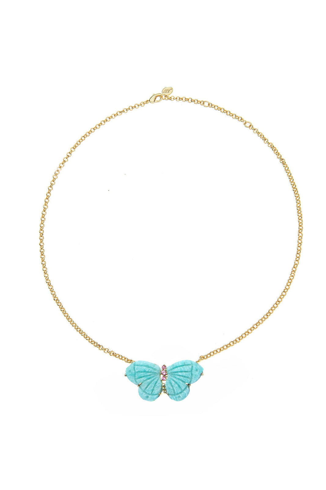 FREEDOM AMAZONITE BUTTERFLY NECKLACE - Necklaces - Sassanova