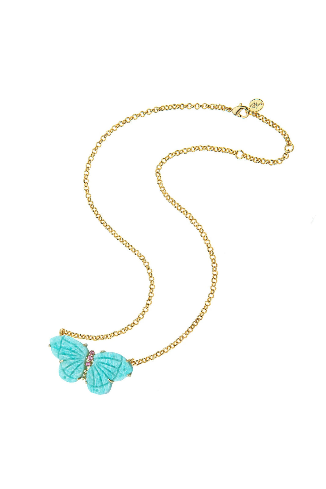 FREEDOM AMAZONITE BUTTERFLY NECKLACE - Necklaces - Sassanova