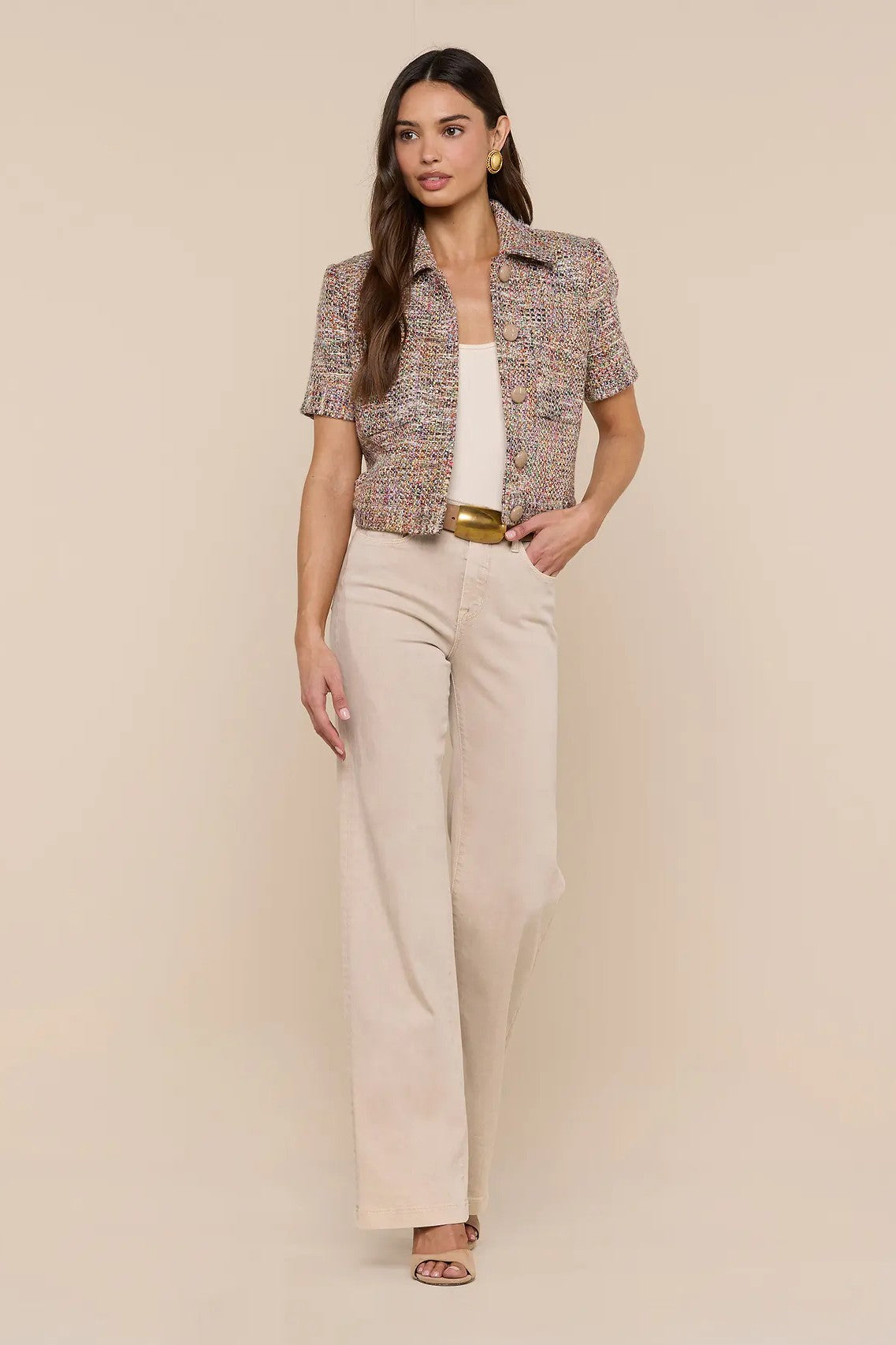 CHITA CROP SHORT SLEEVE JACKET - Jackets - Sassanova